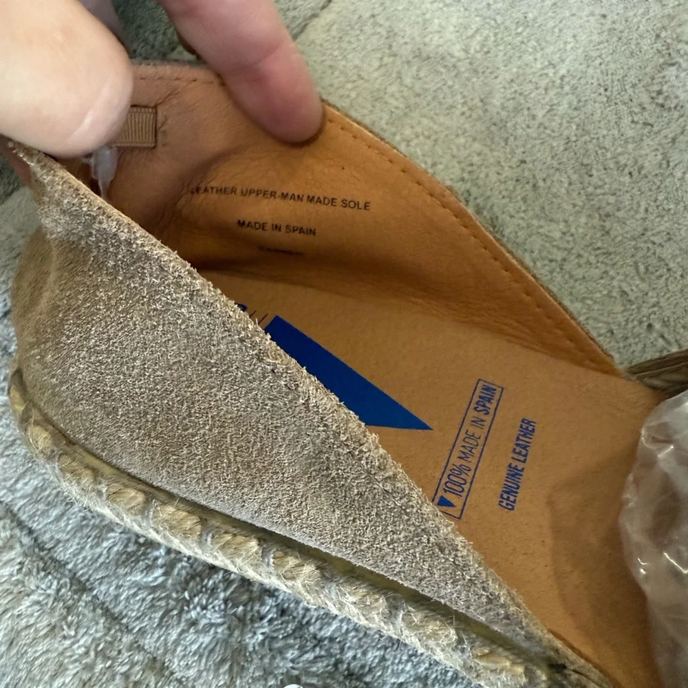 Verbenas Carmen Espadrilles Flats Women's Size EU 42 US‎ 11.5 Tan Beige Suede